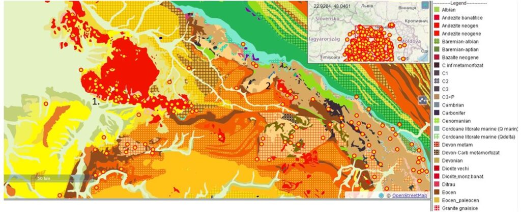 mapa geologiczna rumunii