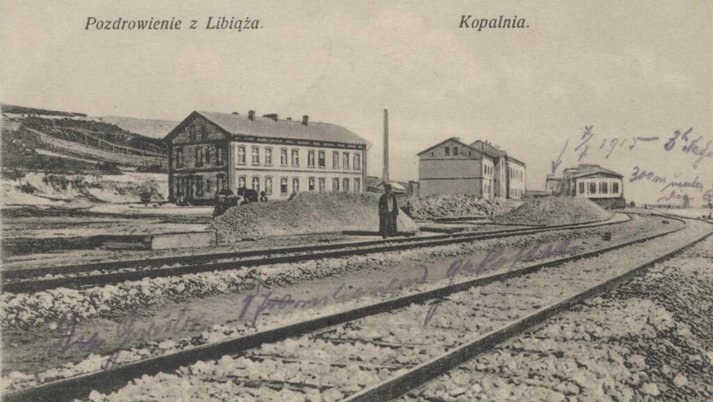 Historyczna kopalnia Janina w Libiążu na pocztówce z 1915 roku