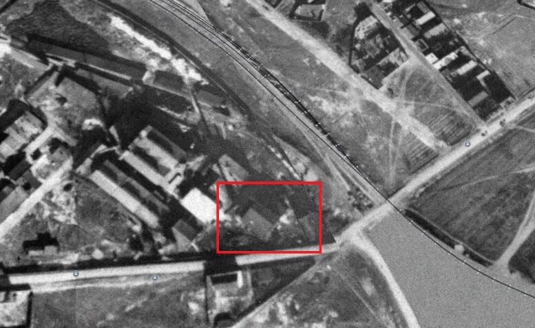 Fotografia lotnicza omawianego obszaru. Źródło: Google Earth. warszawski targówek zdjęcie lotnicze z 1935 roku